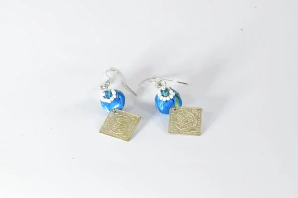 Pratibimb Brown Glass Bird Earrings
