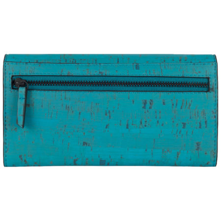 Ela Trifold Wallet Teal Back