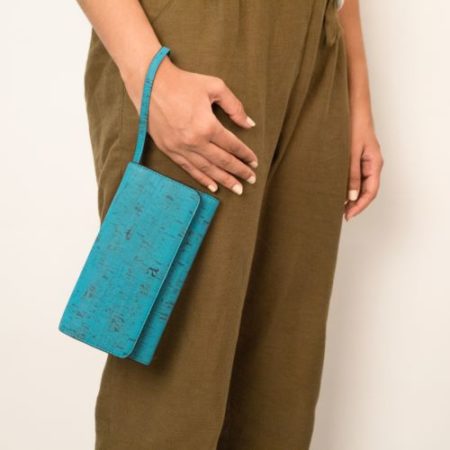 Ela Trifold Wallet Teal Hangin