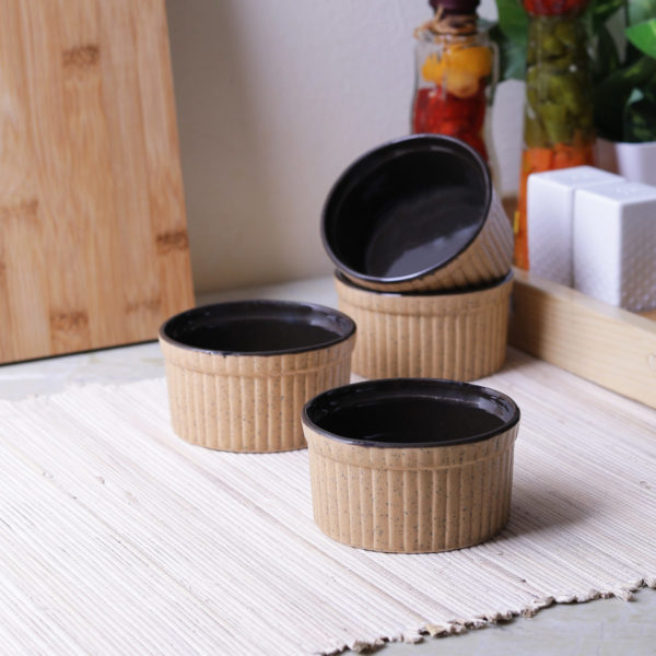 Dessert bowls brown