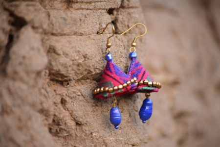 Pink gold Handmade Jhumaka Earrings