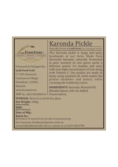 Karonda Pickle Back Lyall