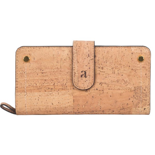 Kim Clutch Wallet Natural Dark Brown Front