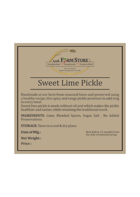 Lime pickle - 400 gms Lyall's Food Craft