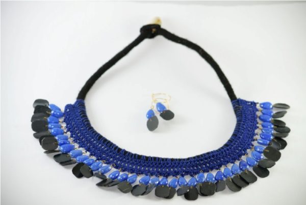 Black & Blue Handmade Nartaki Jewellery Set