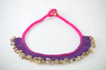 Magenta Shell Handmade Nartaki Jewellery Set