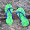 Green Handmade Paduka Earrings