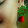 Pratibimb Red Green Butti Earrings