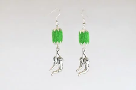 Pratibimb Green Chilly Handmade Earrings