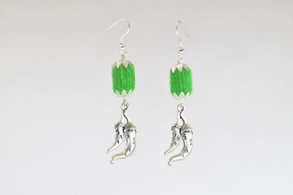 Pratibimb Green Chilly Handmade Earrings
