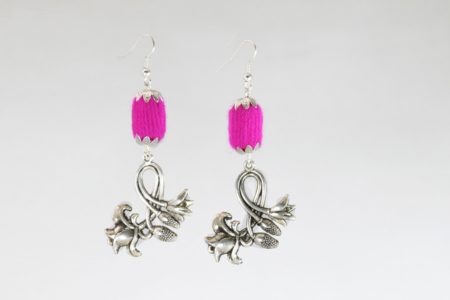 Pratibimb Magenta Tulip Handmade Earrings