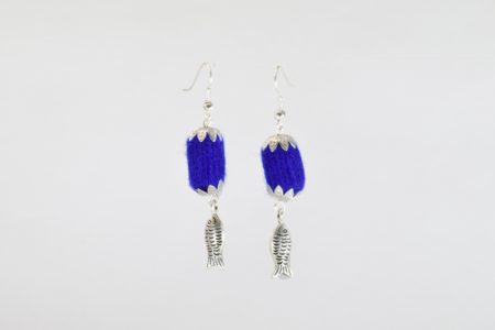 Pratibimb Blue Fish Handmade Earrings