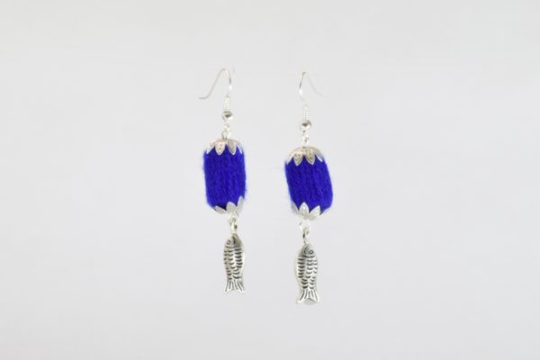 Pratibimb Blue Fish Handmade Earrings