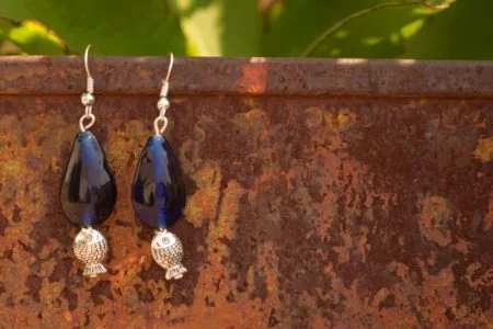 Pratibimb Blue Mermaid Handmade Earrings