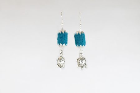 Pratibimb Turquoise Tortoise Handmade Earrings