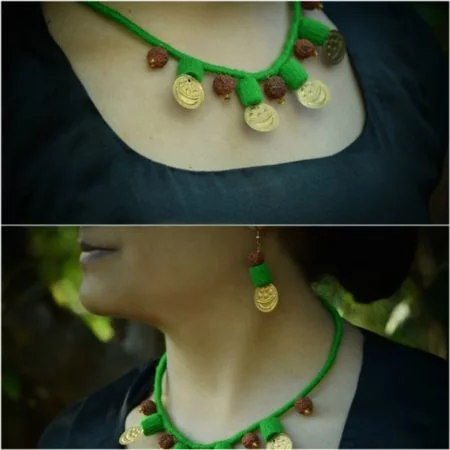 Green Rangakriti Handmade Jewellery Set