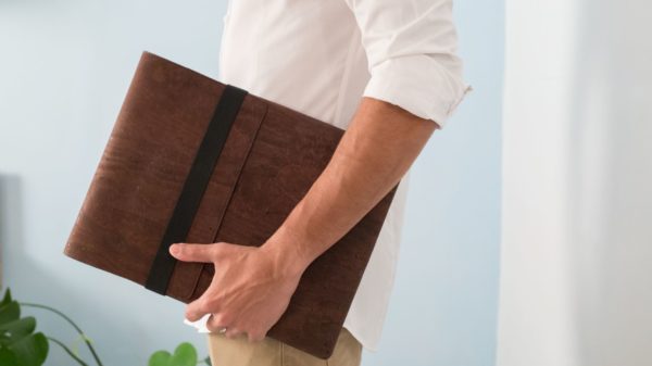 Skye Mac Laptop Sleeve Brown Hand