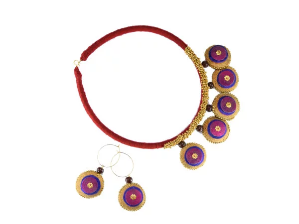 Vani Purple Banarasi Coin Handmade Neckpiece