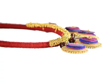 Vani Purple Banarasi Coin Handmade Neckpiece