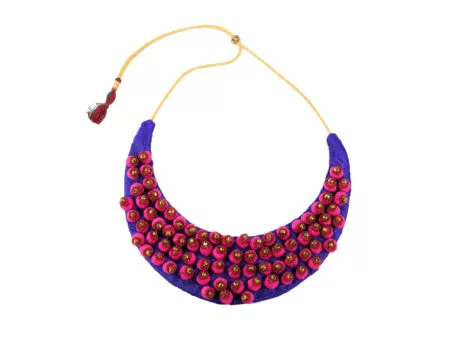 Chandrika Purple Magenta Halfmoon Neckpiece