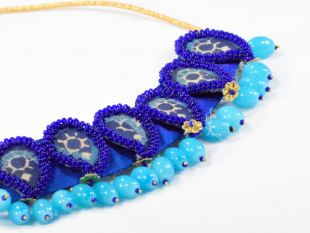 Mudran Blue Paisley Choker Handmade Neckpiece