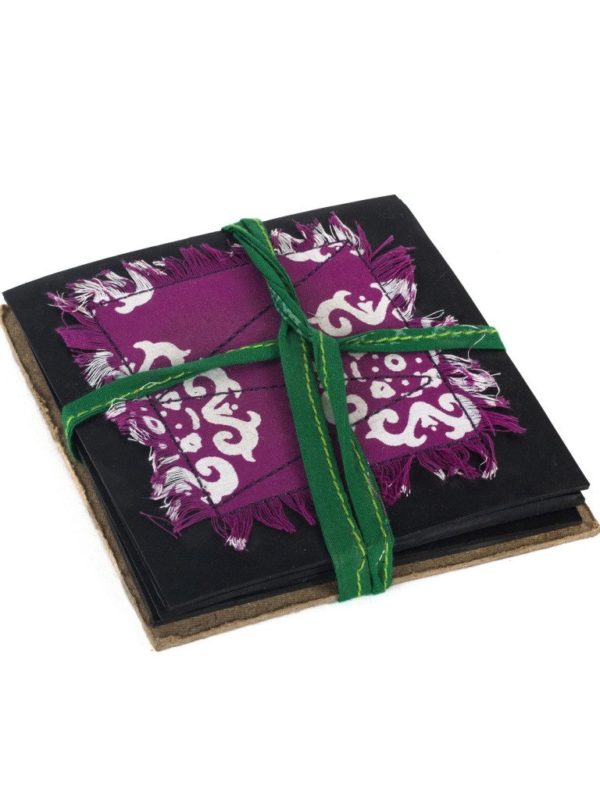 Lassi Upcycled Fabric Coasters (Set of 6) - Image 2