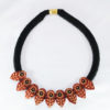 Mudran Maroon Red Flower Handmade Neckpiece