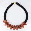 Mudran Maroon Red Flower Handmade Neckpiece