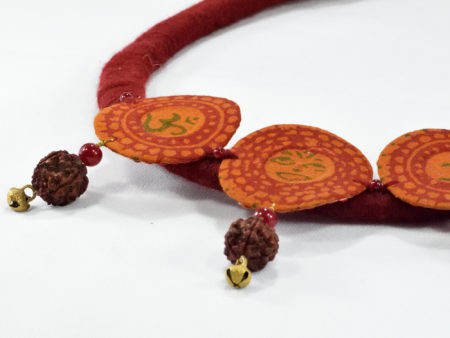 Mudran Maroon Brown Coin Rudraksh Handmade Neckpiece