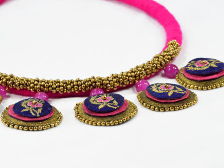 Vani Magenta Banarasi Coin Handmade Neckpiece