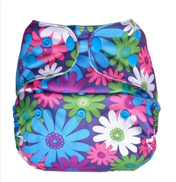 Pocket Diaper (Purple Flowers)