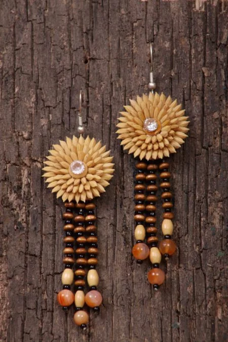 Sunny Streaks - Natural Seeds Earrings