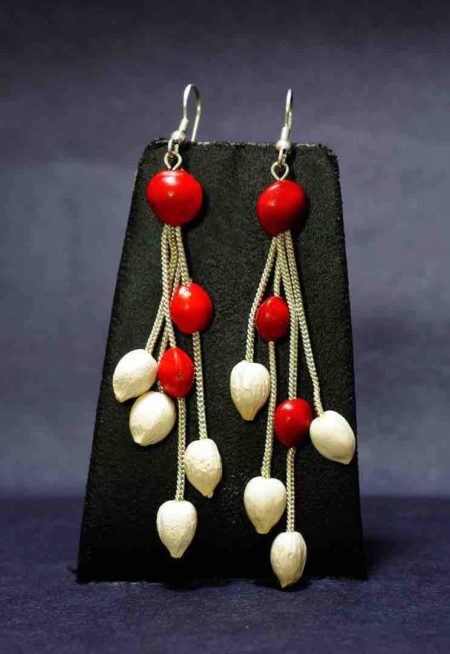 Silver Strings - Natural Seeds Earrings