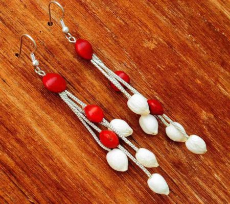 Silver Strings - Natural Seeds Earrings