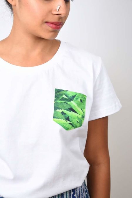 Cannabis Print Pocket T-shirt (White) - TreeWear2