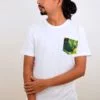 Coffee Print Pocket T-shirt (White) - TreeWear