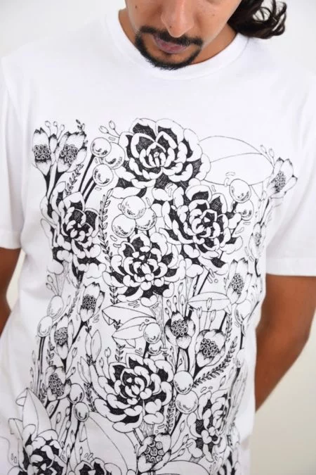 Floral Print T-shirt (White) - TreeWear2