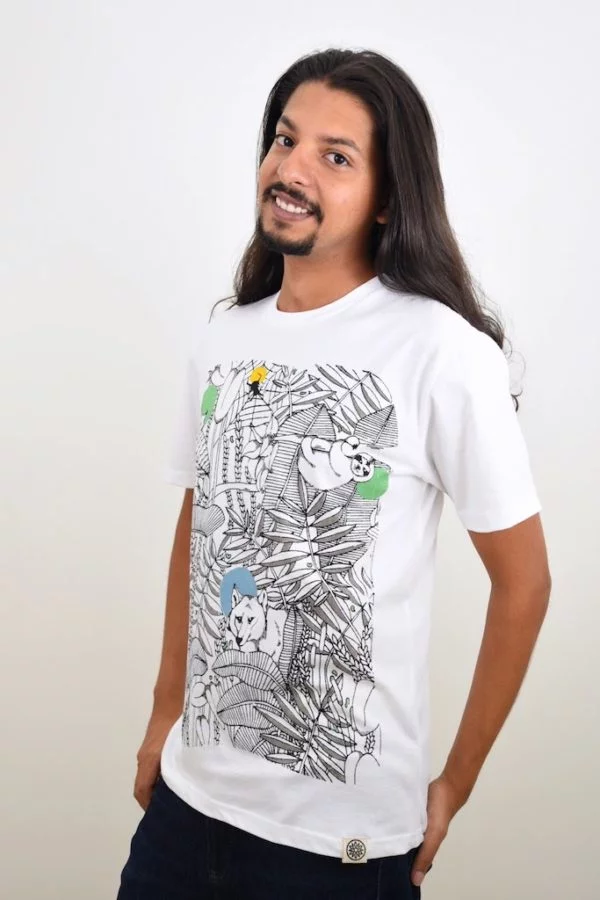 Forest Print T-shirt (White) - TreeWear2