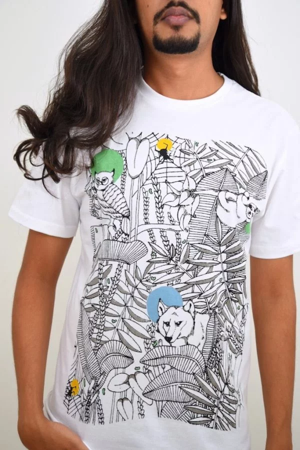 Forest Print T-shirt (White) - TreeWear