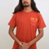 Red Maple Print Pocket T-shirt (Rust Red) - TreeWear