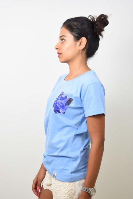Jacaranda Print Pocket T-shirt (Blue) - TreeWear2
