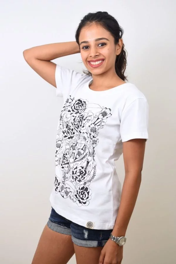 Floral Print T-shirt (White) - TreeWear2