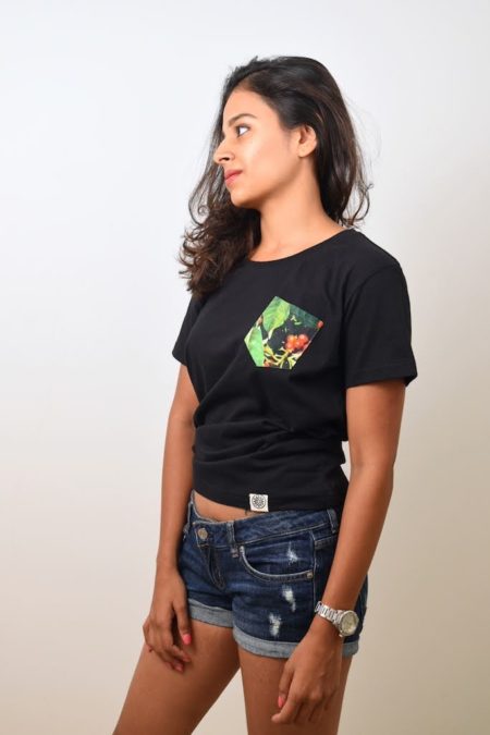 Coffee Print Pocket T-shirt (Black) - TreeWear2