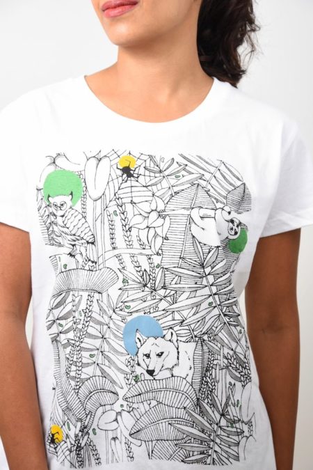 Forest Print T-shirt (White) - TreeWear