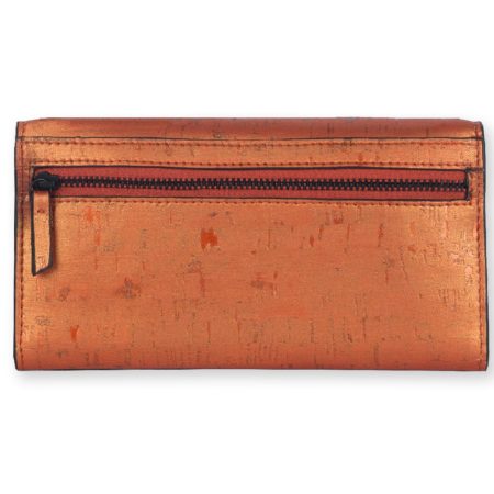 Vegan-orange-trifold-womens-wallet