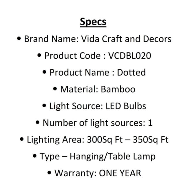 Dotted Lamp specs