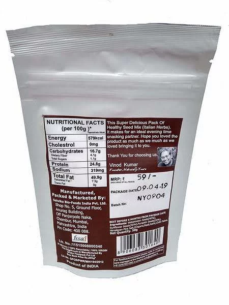 Naturally Yours Healthy Seed Mix - Italian Herbs 50g_2
