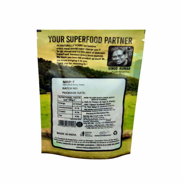 Naturally Yours Raw Sunflower seeds pack of 4 50g each_2