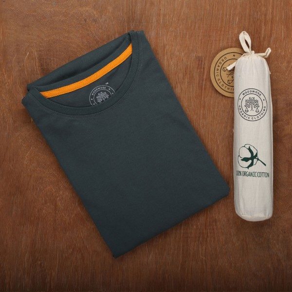 Woodwose Organic Cotton Tee - Dark Slate - Image 2