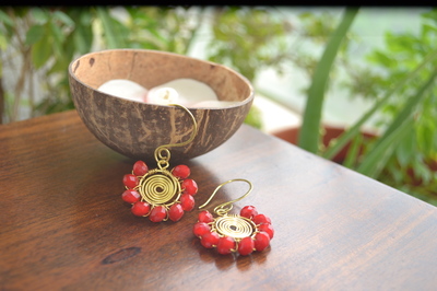 Red Spiral earrings